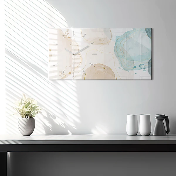 Horizontale Uhr Aquarell-Flecken