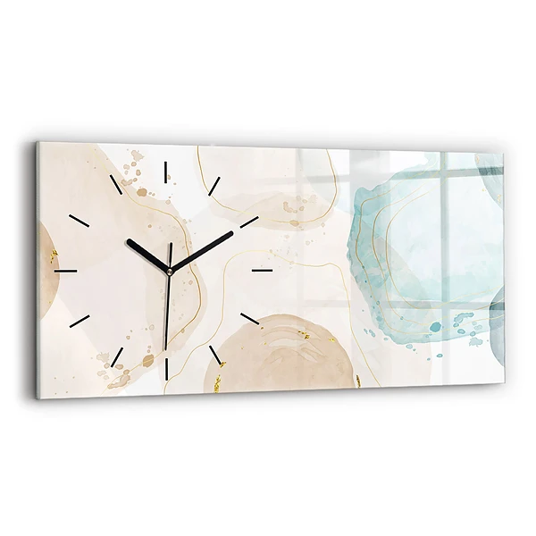 Horizontale Uhr Aquarell-Flecken