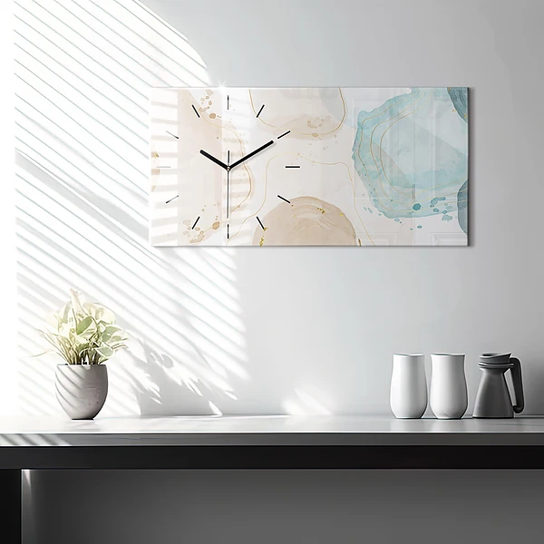 Horizontale Uhr Aquarell-Flecken