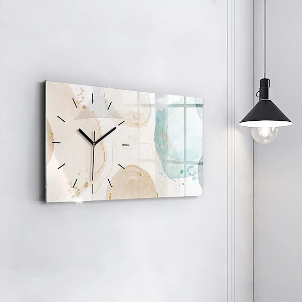 Horizontale Uhr Aquarell-Flecken
