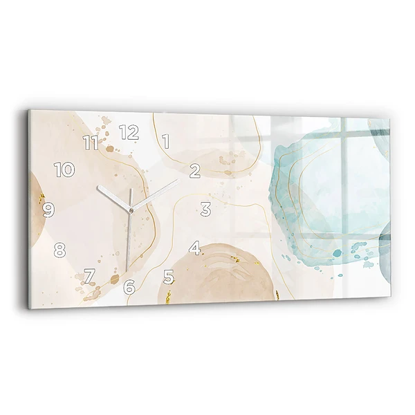 Horizontale Uhr Aquarell-Flecken