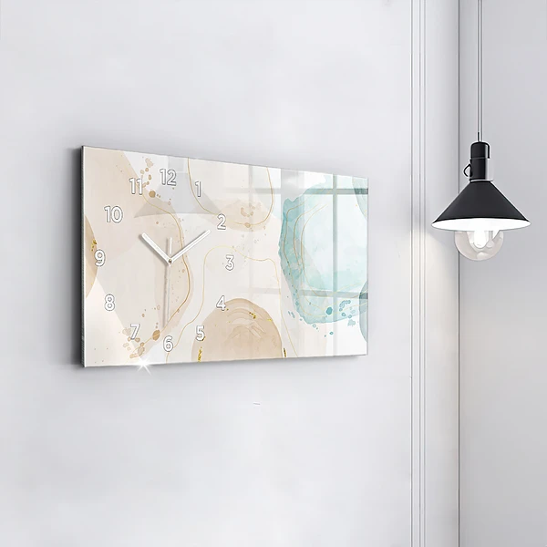 Horizontale Uhr Aquarell-Flecken