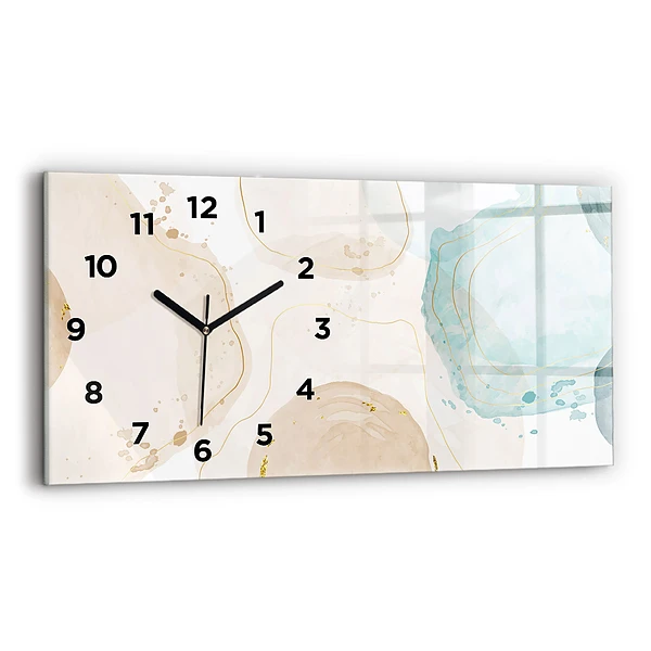 Horizontale Uhr Aquarell-Flecken