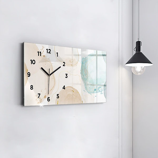 Horizontale Uhr Aquarell-Flecken