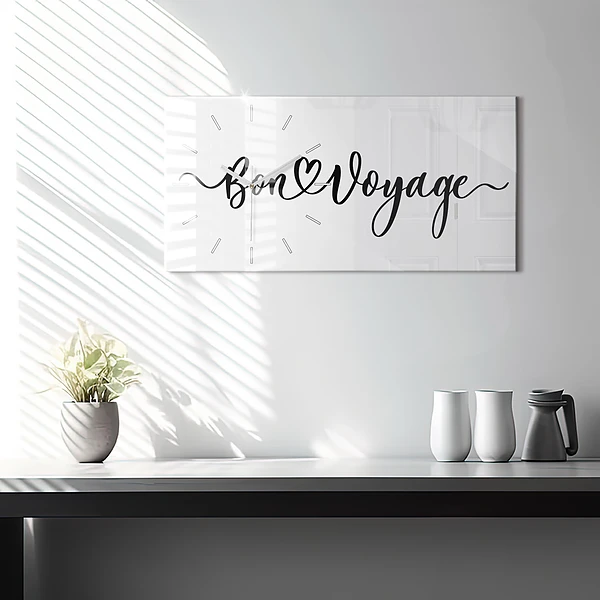 Horizontale Uhr mit motiv Inschrift Bon voyage