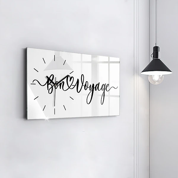 Horizontale Uhr mit motiv Inschrift Bon voyage