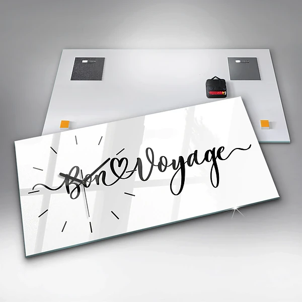 Horizontale Uhr mit motiv Inschrift Bon voyage