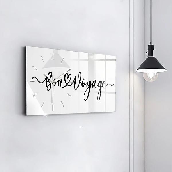 Horizontale Uhr mit motiv Inschrift Bon voyage