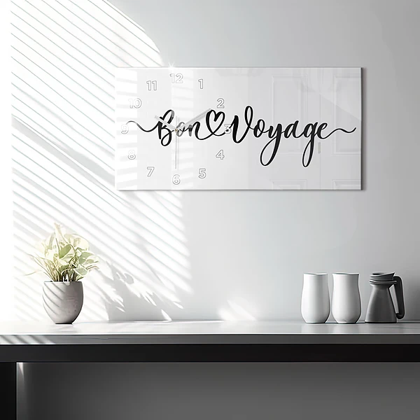 Horizontale Uhr mit motiv Inschrift Bon voyage