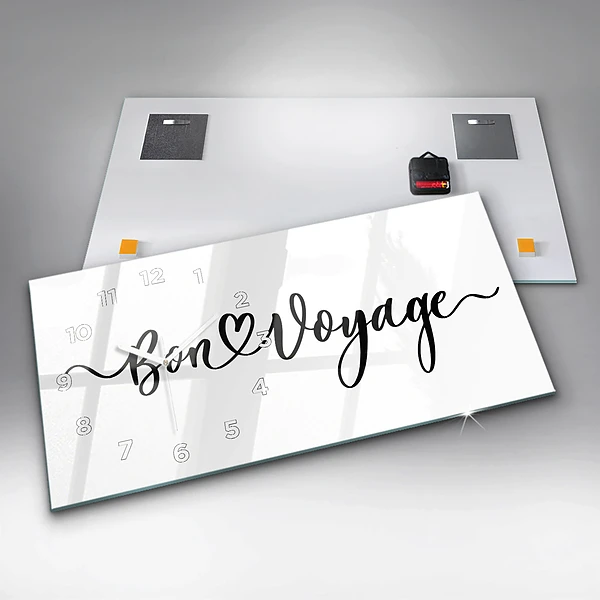 Horizontale Uhr mit motiv Inschrift Bon voyage