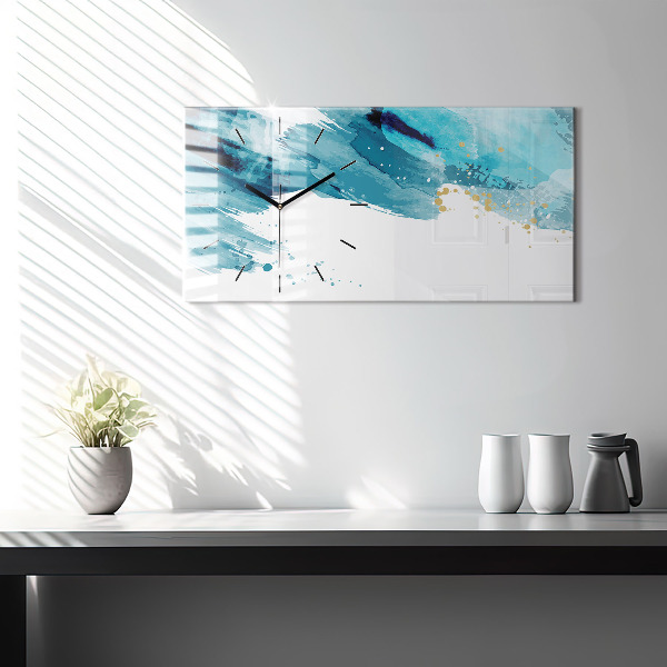 Horizontale Uhr Pinselstriche