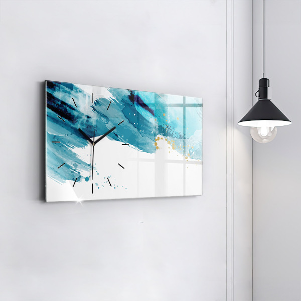 Horizontale Uhr Pinselstriche