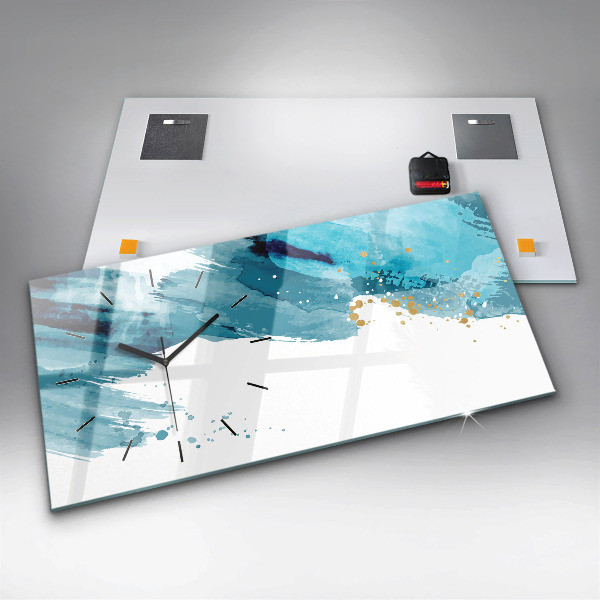 Horizontale Uhr Pinselstriche