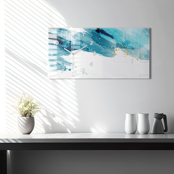 Horizontale Uhr Pinselstriche