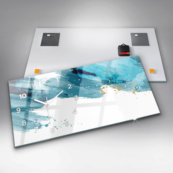 Horizontale Uhr Pinselstriche