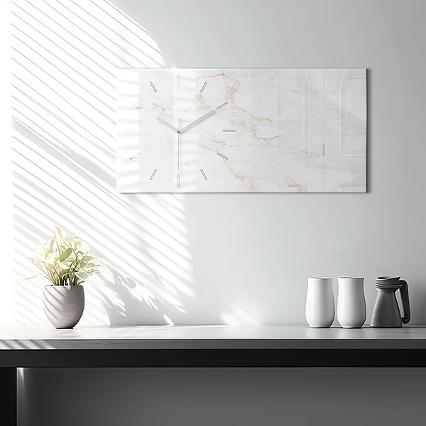 Horizontale Uhr mit motiv Eleganter Marmor