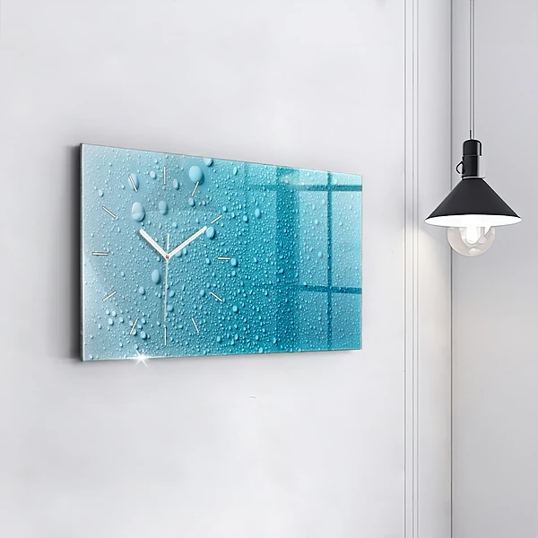 Horizontale Uhr Wassertropfen