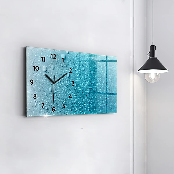 Horizontale Uhr Wassertropfen