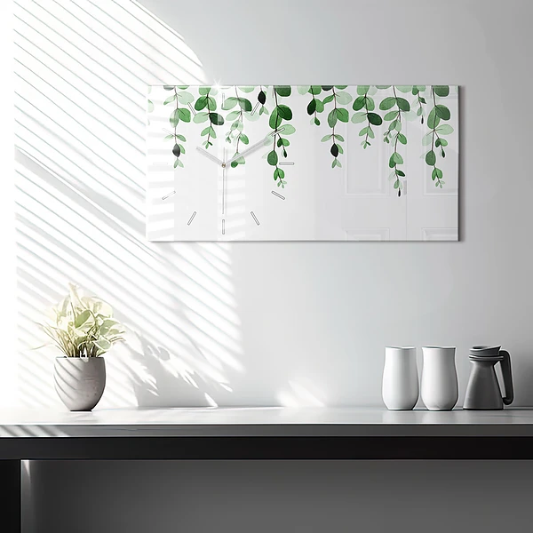 Horizontale Uhr mit motiv Pflanzenblätter
