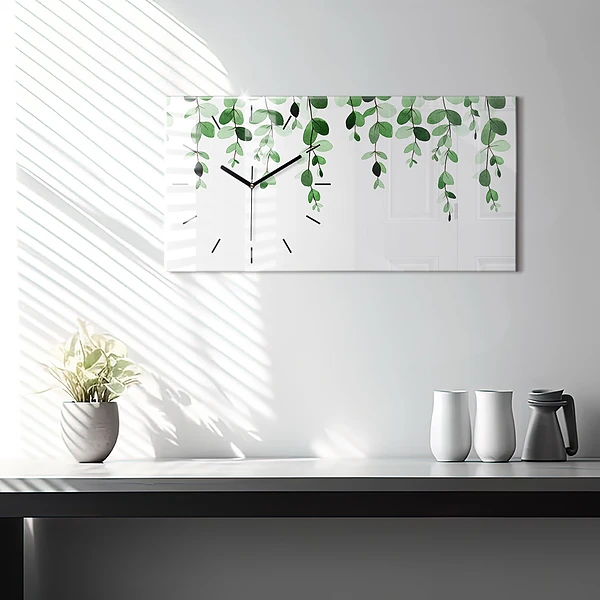 Horizontale Uhr mit motiv Pflanzenblätter