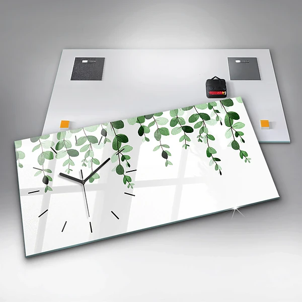Horizontale Uhr mit motiv Pflanzenblätter