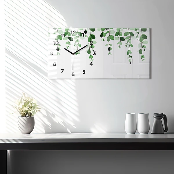 Horizontale Uhr mit motiv Pflanzenblätter