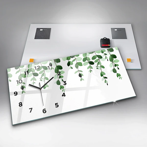 Horizontale Uhr mit motiv Pflanzenblätter