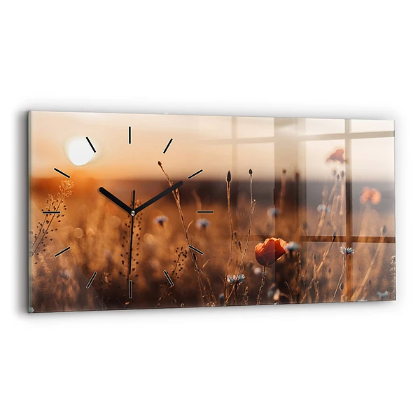 Horizontale Uhr mit motiv Feld Sonnenaufgang