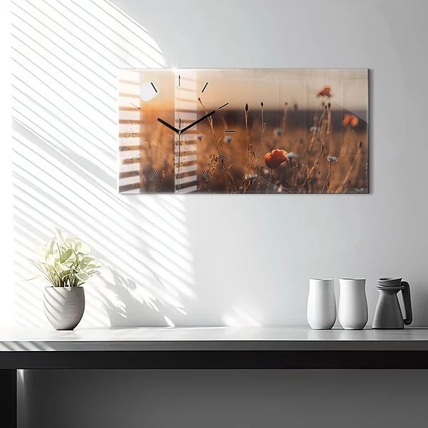 Horizontale Uhr mit motiv Feld Sonnenaufgang