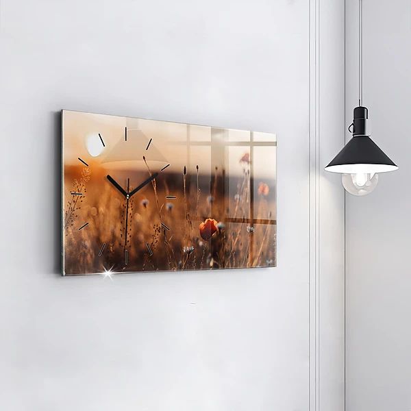 Horizontale Uhr mit motiv Feld Sonnenaufgang