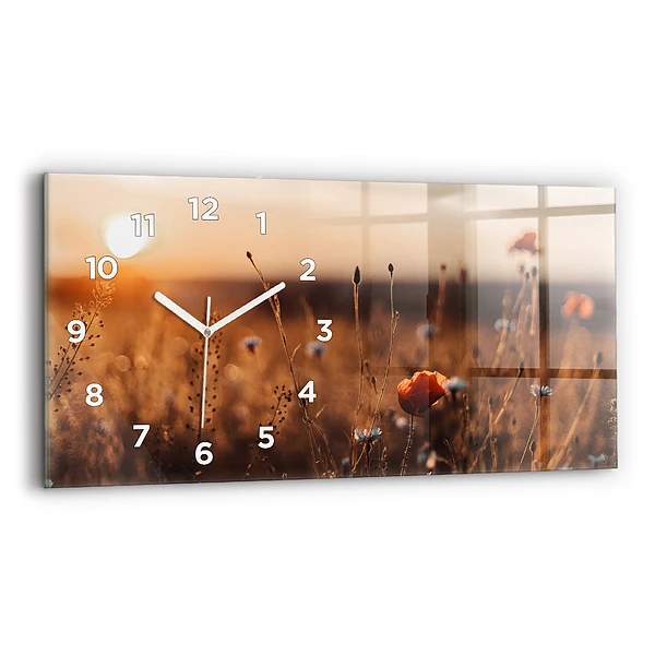 Horizontale Uhr mit motiv Feld Sonnenaufgang