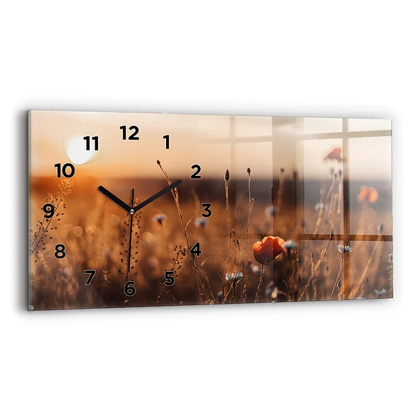 Horizontale Uhr mit motiv Feld Sonnenaufgang