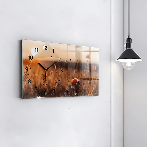 Horizontale Uhr mit motiv Feld Sonnenaufgang