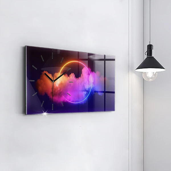 Horizontale Uhr mit motiv 3D Rauch abstrakt
