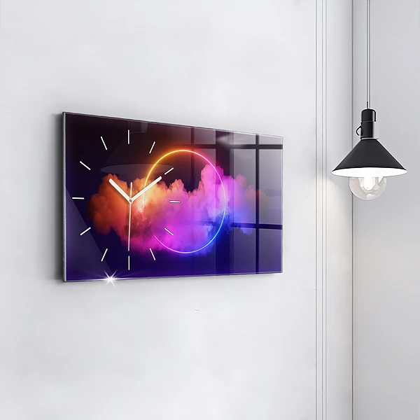Horizontale Uhr mit motiv 3D Rauch abstrakt