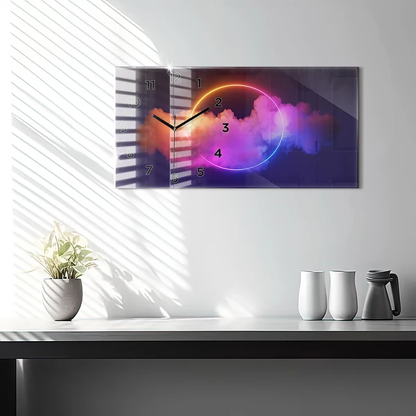 Horizontale Uhr mit motiv 3D Rauch abstrakt