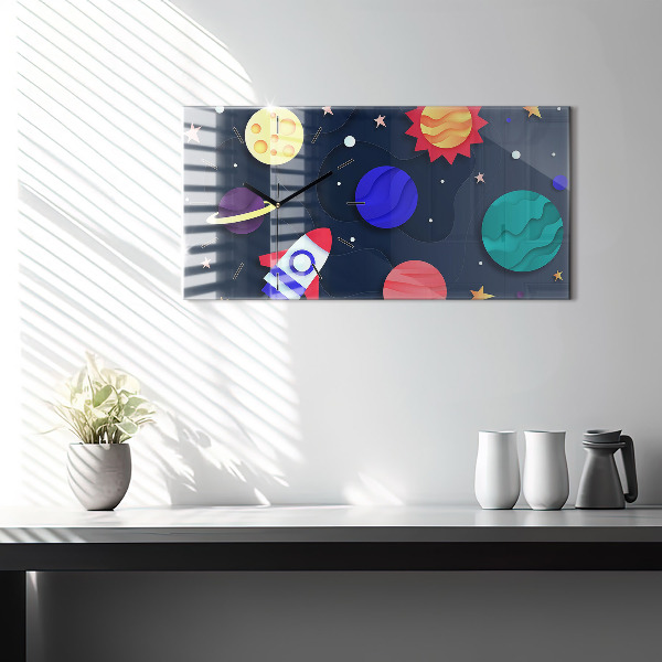 Horizontale Uhr Kosmos für Kinder