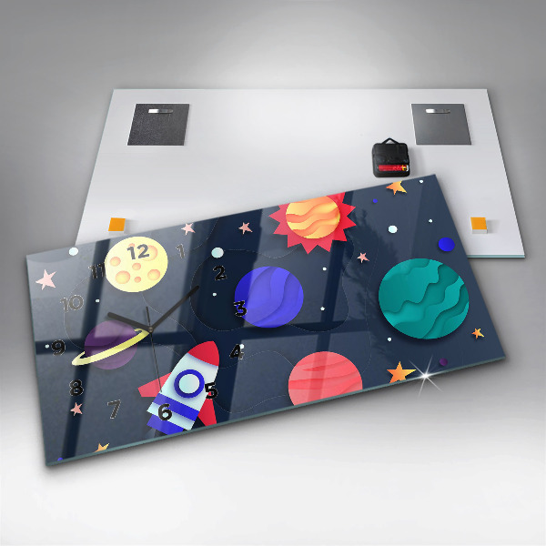 Horizontale Uhr Kosmos für Kinder