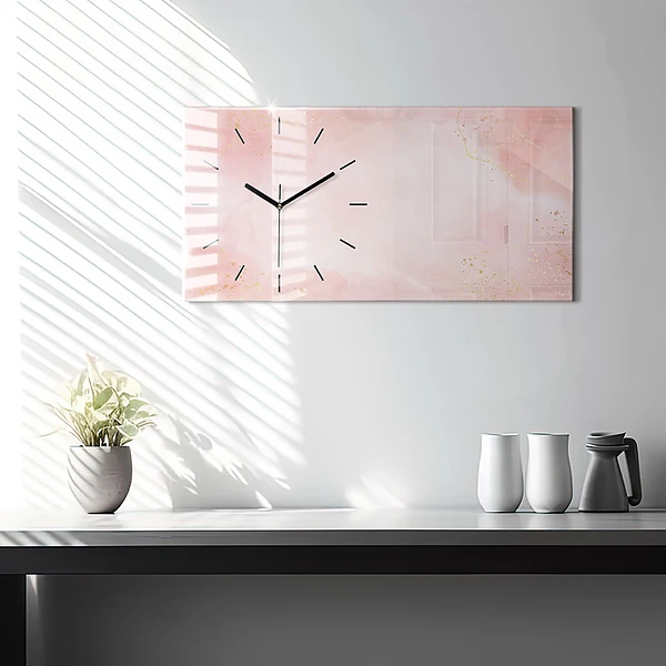 Horizontale Uhr Rosa Murmel