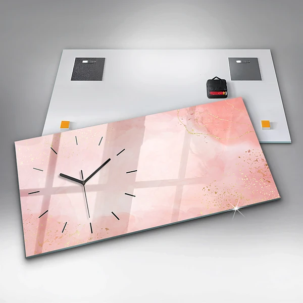 Horizontale Uhr Rosa Murmel