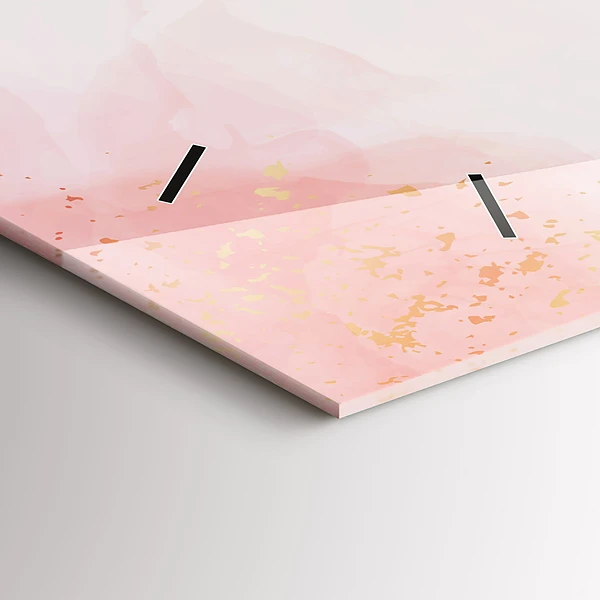 Horizontale Uhr Rosa Murmel