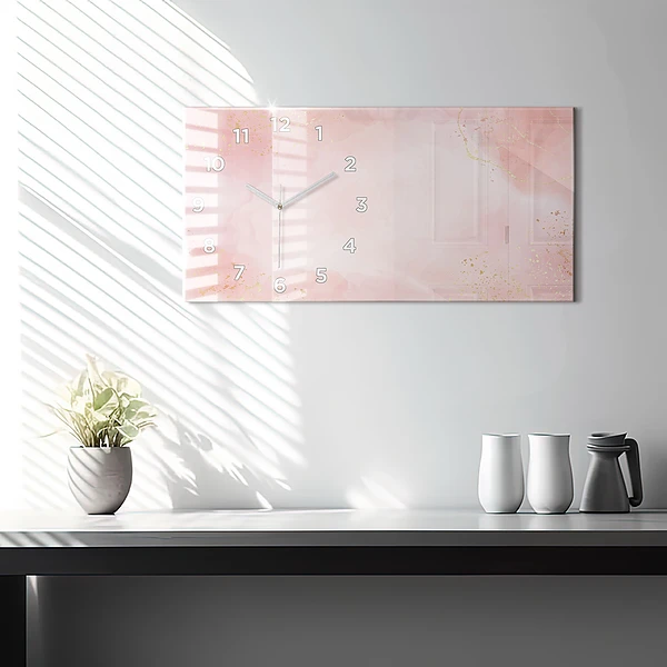 Horizontale Uhr Rosa Murmel