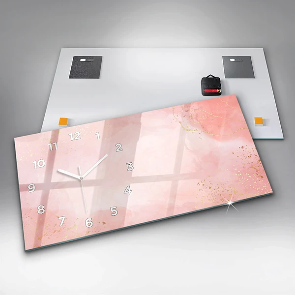 Horizontale Uhr Rosa Murmel
