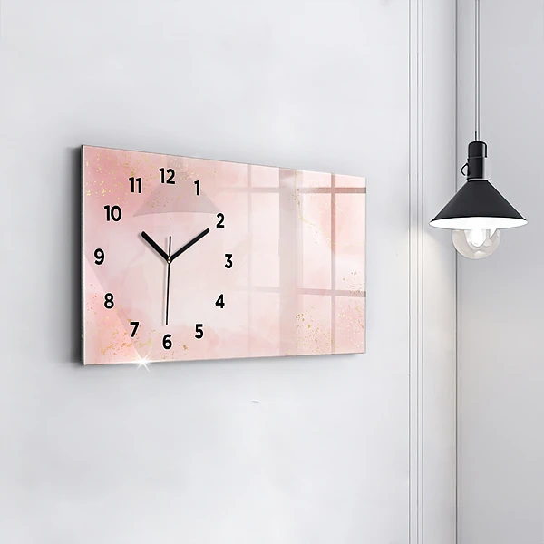 Horizontale Uhr Rosa Murmel