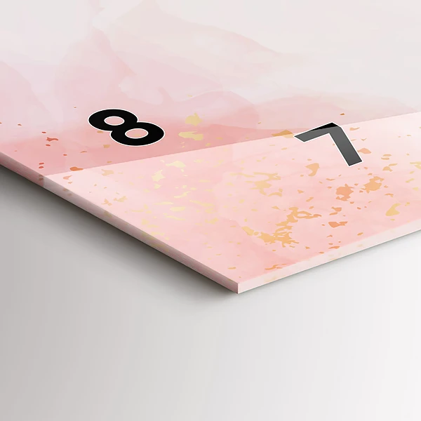 Horizontale Uhr Rosa Murmel