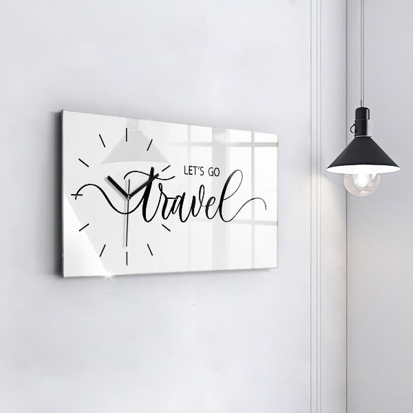 Horizontale Uhr mit motiv Reise-Inschrift