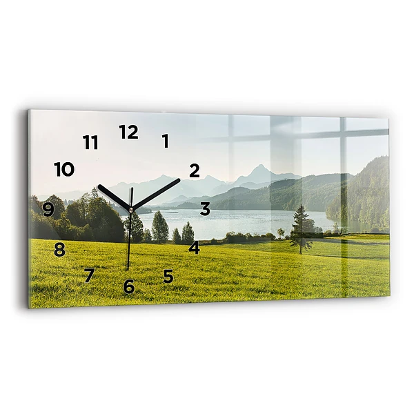 Horizontale Uhr mit motiv Berge und Felder