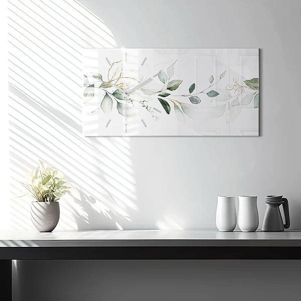 Horizontale Uhr mit motiv Abstrakte Blätter