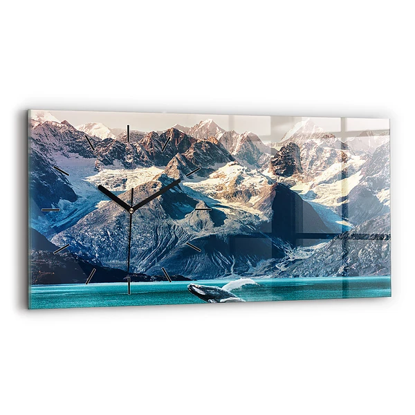 Horizontale Uhr mit motiv Walfisch Wasser