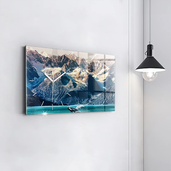 Horizontale Uhr mit motiv Walfisch Wasser
